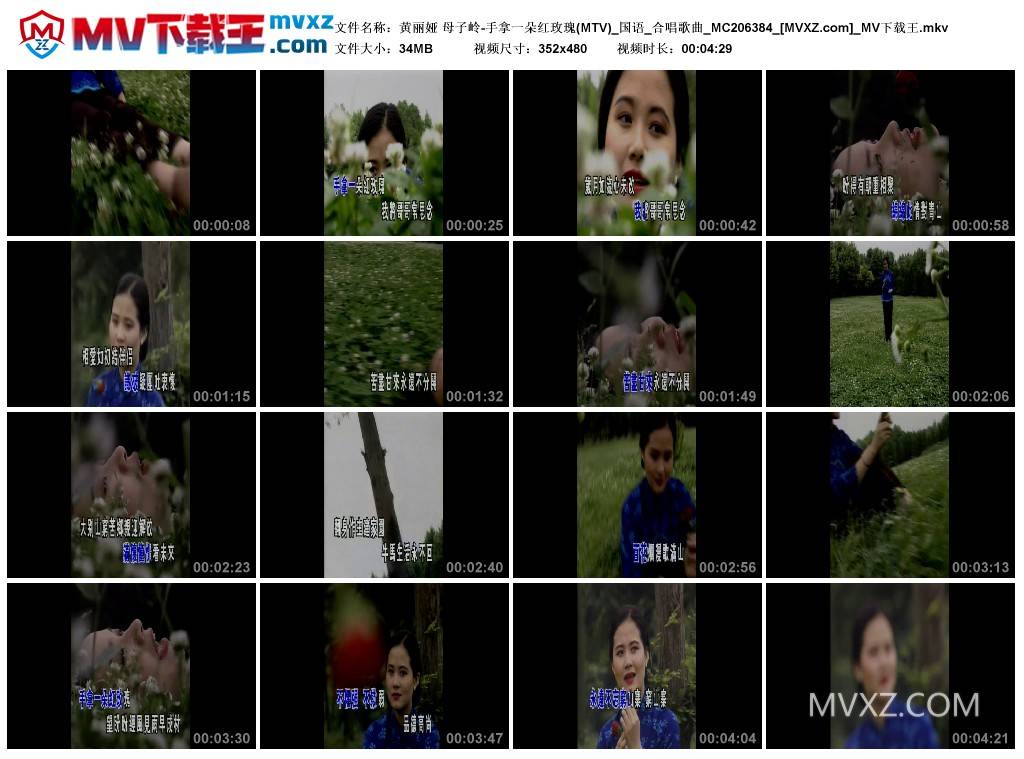黄丽娅 母子岭-手拿一朵红玫瑰(MTV)_国语_合唱歌曲_MC206384
